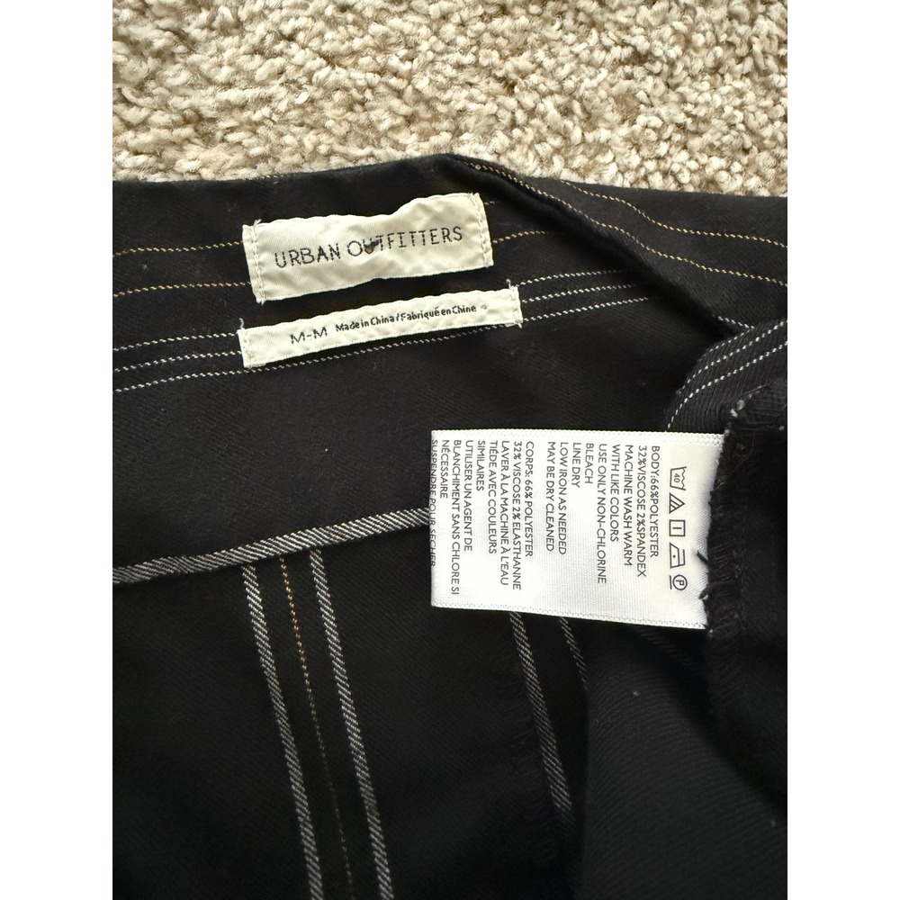 Urban Outfitters Striped Jumpsuit Black Wide Leg Billie Suspender Overall sz‎ M - Picture 5 of 9